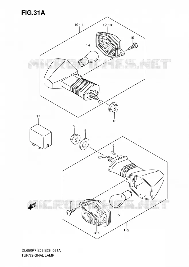 TJRN SIGNAL LAMP (MODEL K9/L0) Suzuki MOTO 650 V-STROM 2009  DL650A K9 (E03,E28,E33)