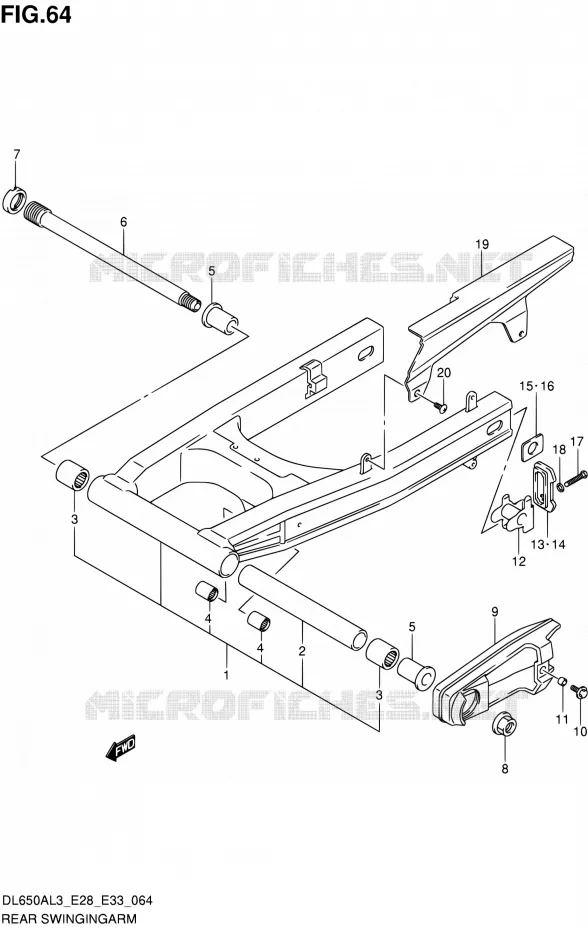 SWINGARM Suzuki MOTO 650 V-STROM 2013  DL650A L3 (E03,E28,E33)
