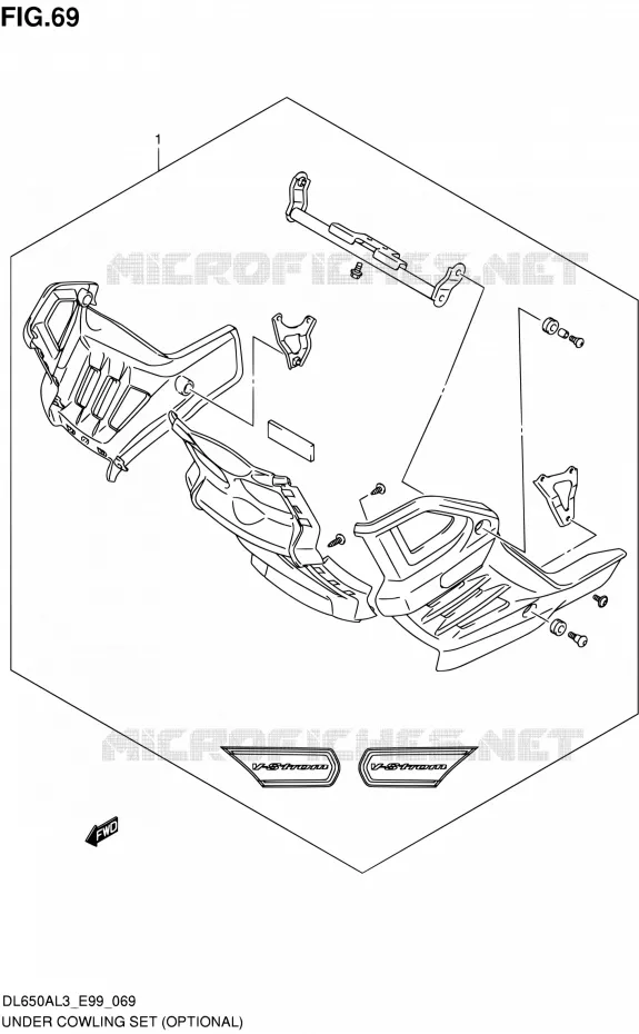 UNDER COWLING SET (OPTIONAL) Suzuki MOTO 650 V-STROM 2013  DL650A L3 (E99)