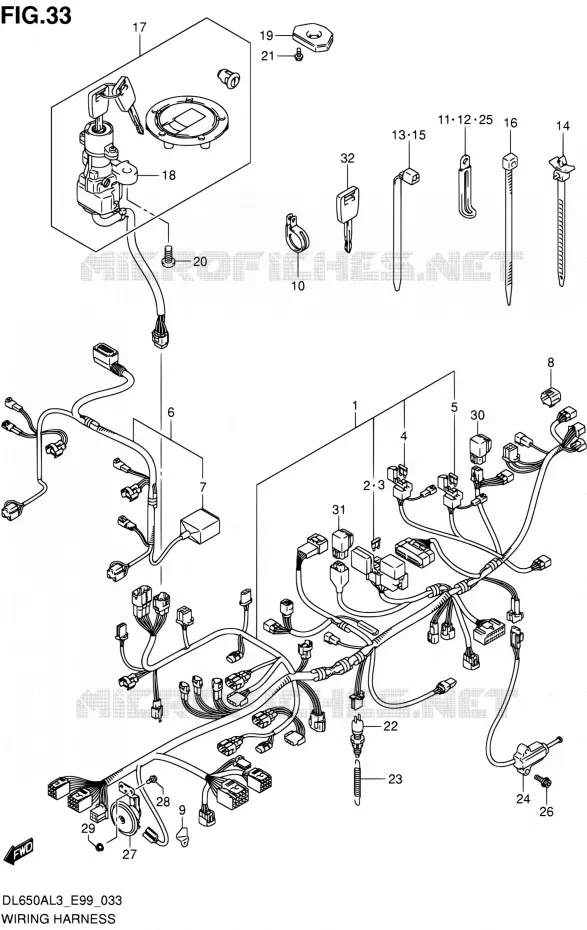 WIRING HARNESS Suzuki MOTO 650 V-STROM 2013  DL650A L3 (E99)