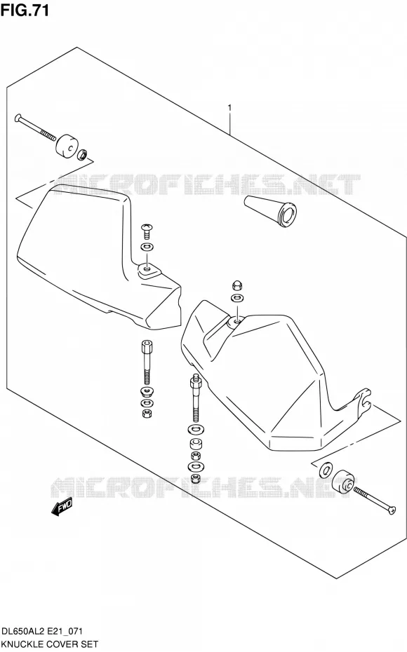 KNUCKLE COVERS (OPTIONAL) Suzuki MOTO 650 V-STROM 2012  DL650AUE L2 (E21)