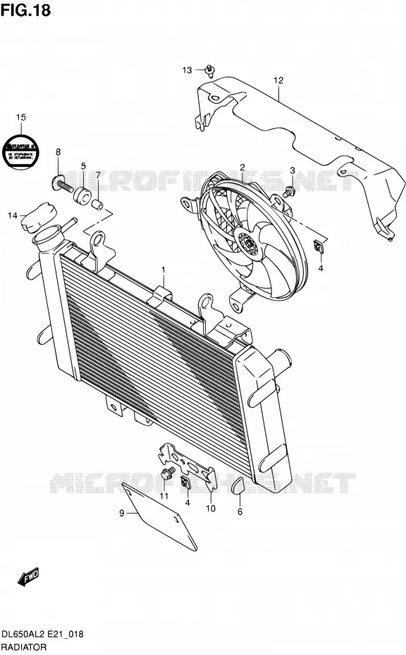RADIATOR (DL650AL2 E21) Suzuki MOTO 650 V-STROM 2012  DL650AUE L2 (E21)