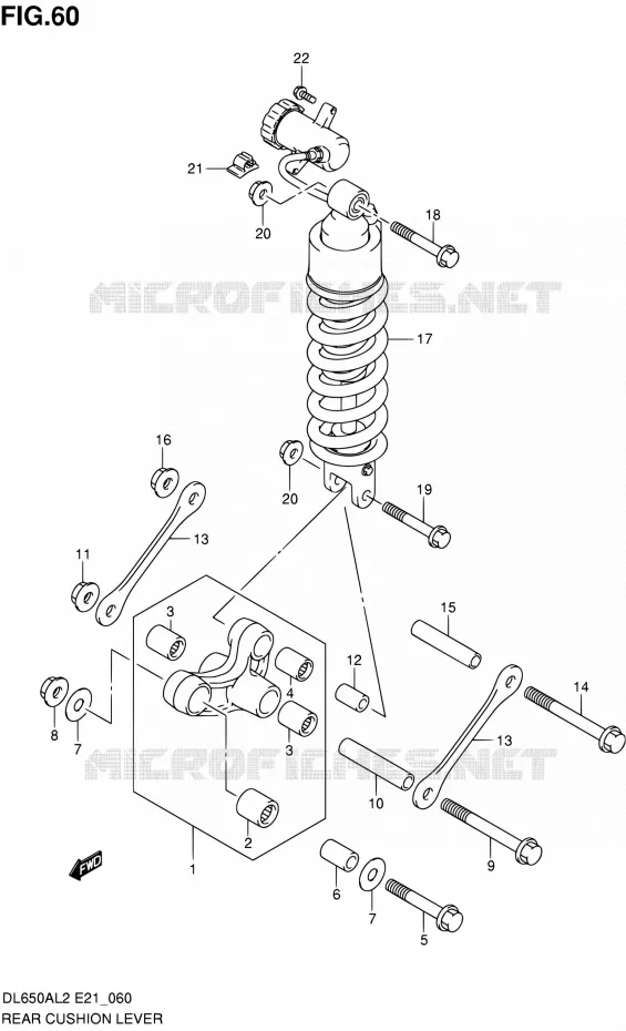 SHOCK ABSORBER LINKAGE (DL650AL2 E21) Suzuki MOTO 650 V-STROM 2012  DL650AUE L2 (E21)
