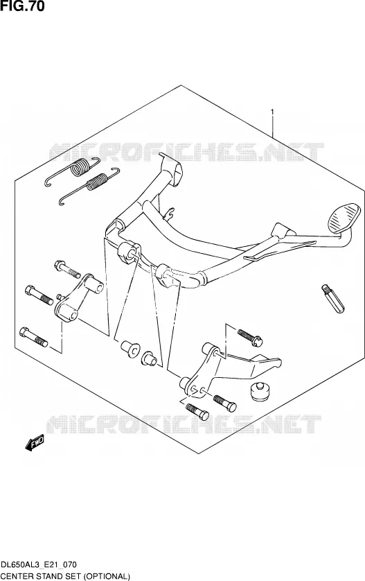 CENTER STAND SET (OPTIONAL) Suzuki MOTO 650 V-STROM 2015  DL650AUE L3 (E21)
