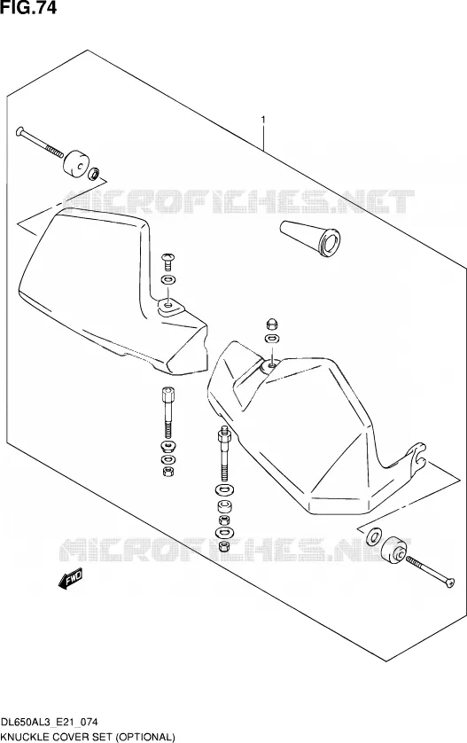 KNUCKLE COVERS (OPTIONAL) Suzuki MOTO 650 V-STROM 2013  DL650AUE L3 (E21)