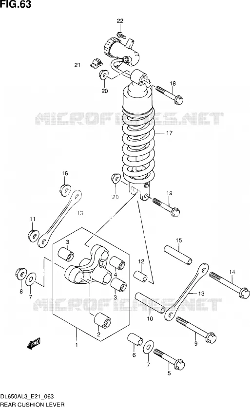 SHOCK ABSORBER LINKAGE (DL650AL3 E21) Suzuki MOTO 650 V-STROM 2013  DL650AUE L3 (E21)