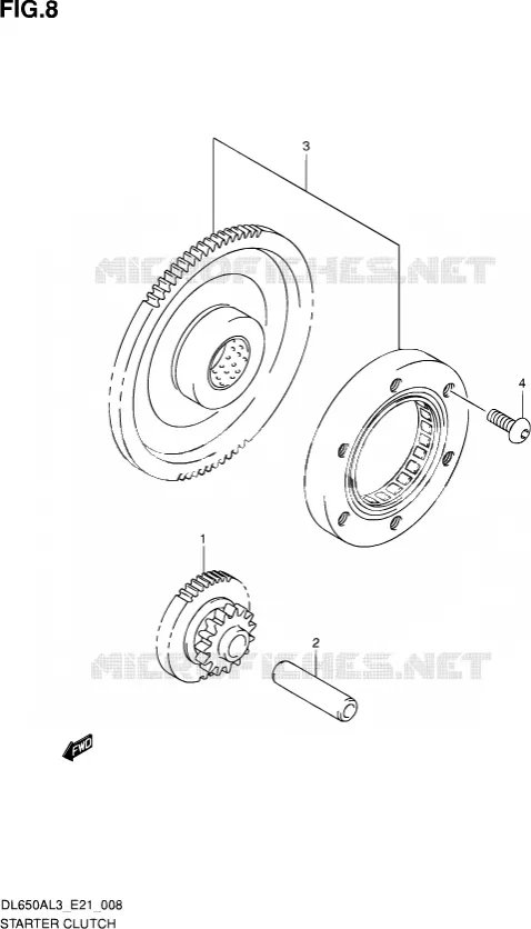STARTER MOTOR CLUTCH Suzuki MOTO 650 V-STROM 2015  DL650AUE L3 (E21)