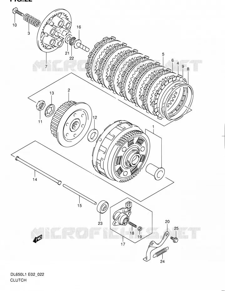 CLUTCH Suzuki MOTO 650 V-STROM 2011  DL650UEL1(E19)