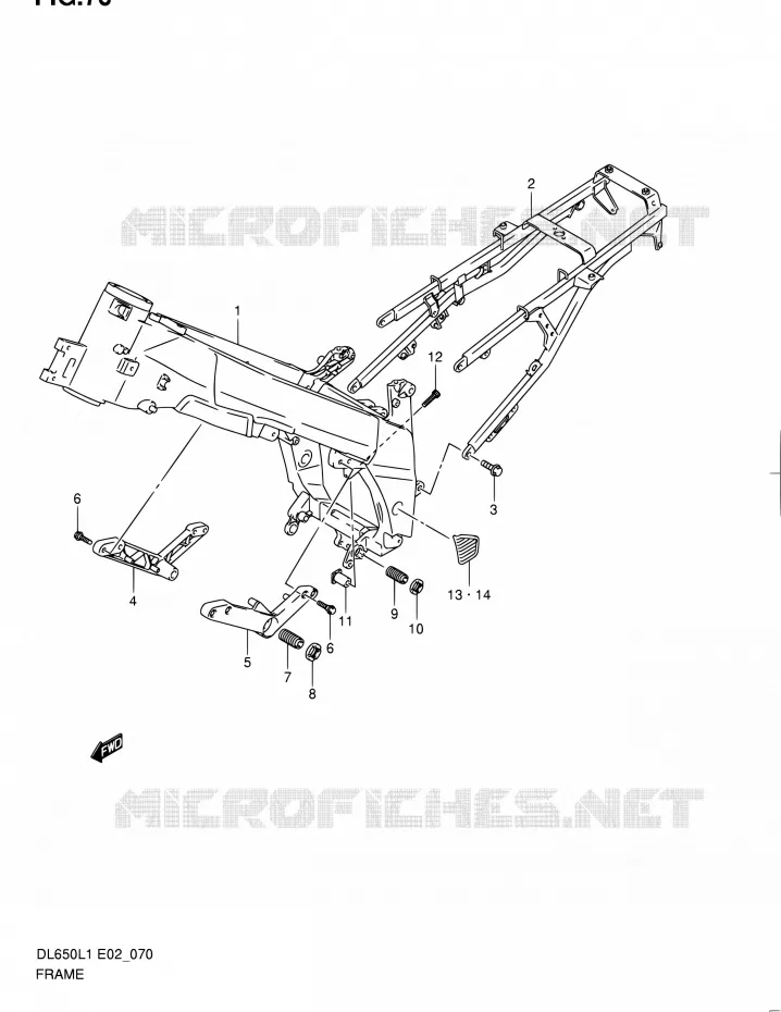 FRAME Suzuki MOTO 650 V-STROM 2011  DL650UEL1(E19)