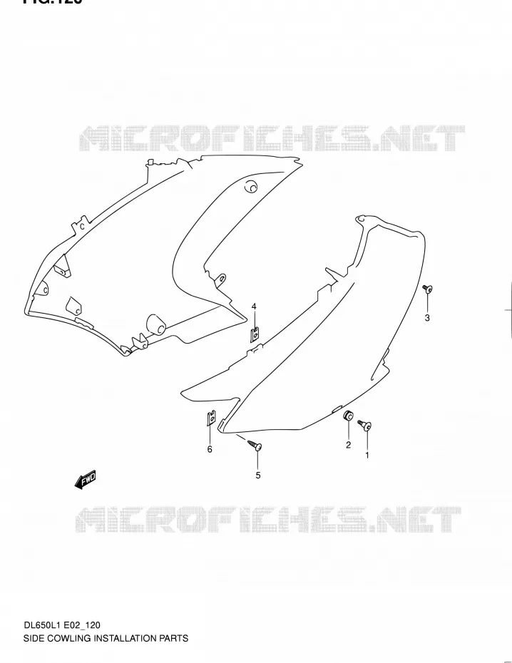 SIDE COWL INSTALLATION PARTS Suzuki MOTO 650 V-STROM 2011  DL650UEL1(E19)
