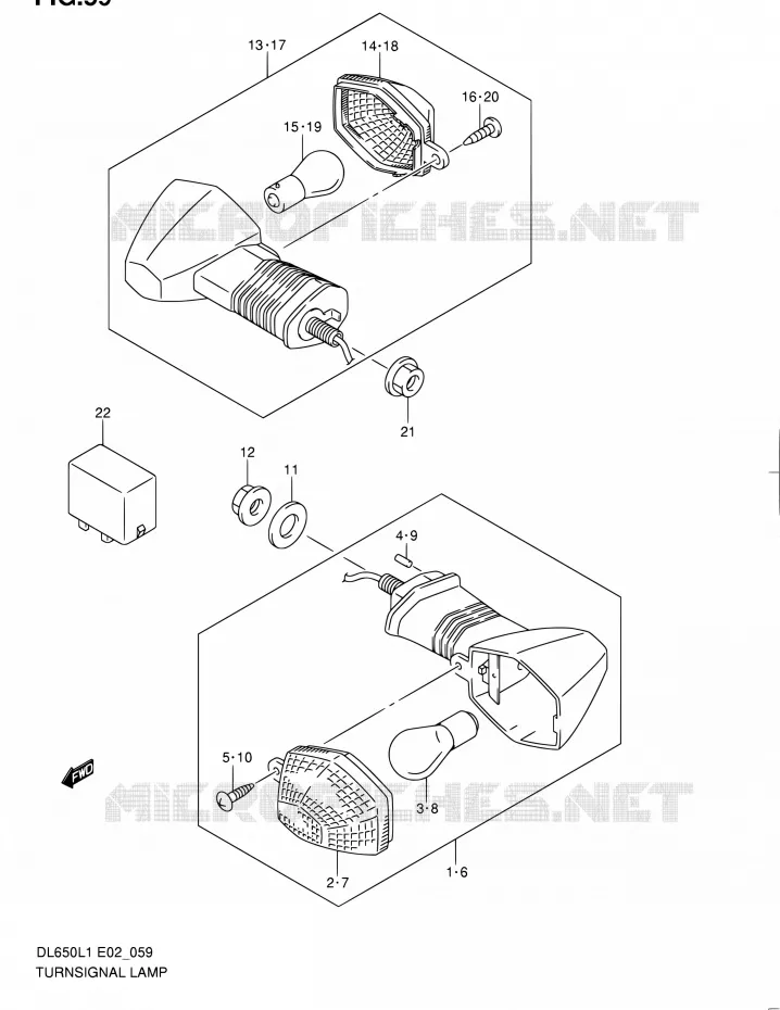 TJRN SIGNAL LAMP Suzuki MOTO 650 V-STROM 2011  DL650UEL1(E19)