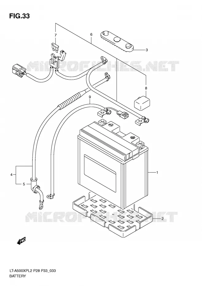 BATTERY Suzuki QUAD 500 KINGQUAD 2012  LT-A500XPZL2(P28)