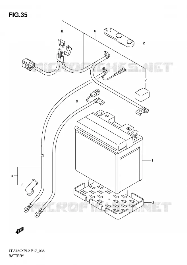 BATTERY Suzuki QUAD 750 KINGQUAD 2012  LT-A750XPL2(P17)