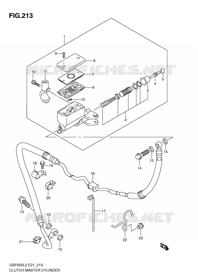 CLUTCH MASTER CYLINDER (GSF650L2 E21) Suzuki MOTO 650 BANDIT 2012  GSF650SUAL2(E21)