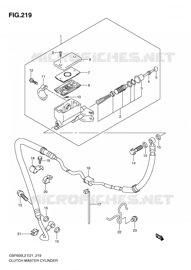 CLUTCH MASTER CYLINDER (GSF650SAL2 E21) Suzuki MOTO 650 BANDIT 2012  GSF650SAL2(E21)