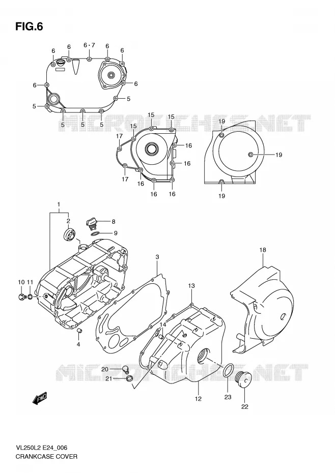 CRANKCASE COVER Suzuki MOTO 250 INTRUDER 2012  VL250L2(E24)