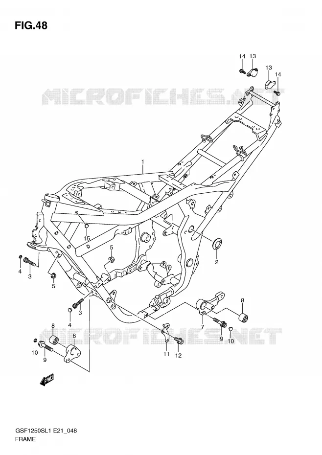 FRAME Suzuki MOTO 1250 BANDIT 2011  GSF1250SAL1(E21)