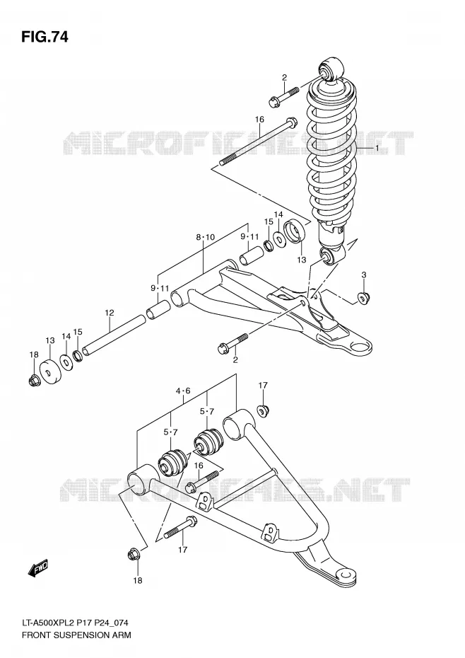 FRONT SUSPENSION ARM Suzuki QUAD 500 KINGQUAD 2012  LT-A500XPZL2(P17)