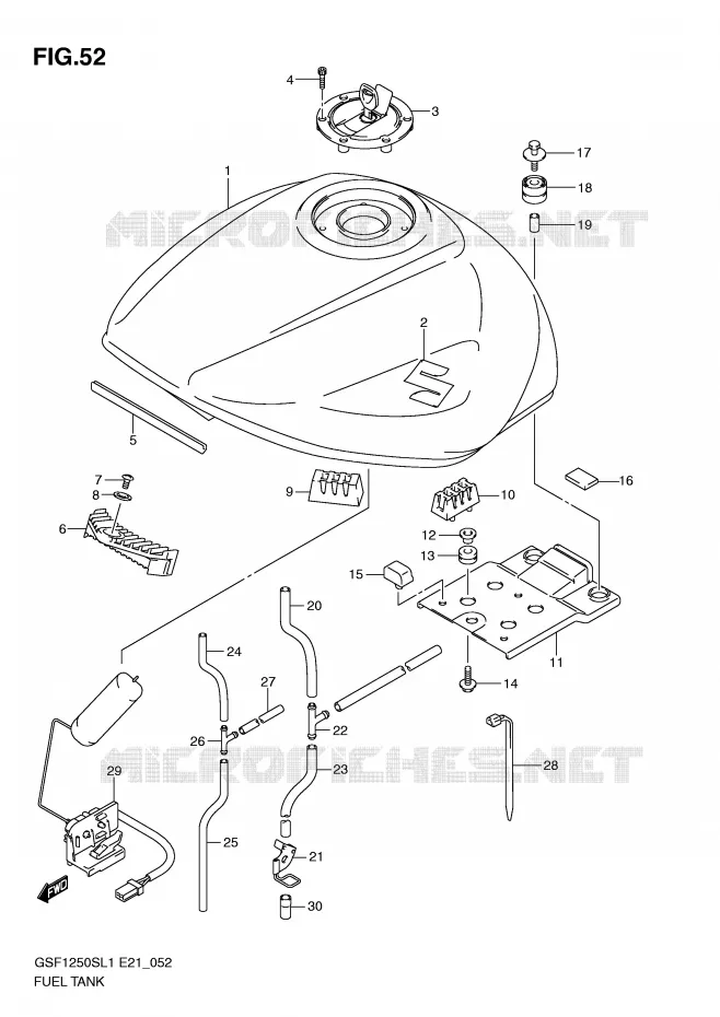 FUEL TANK (GSF1250SL1 E24) Suzuki MOTO 1250 BANDIT 2012  GSF1250SAL1(E21)