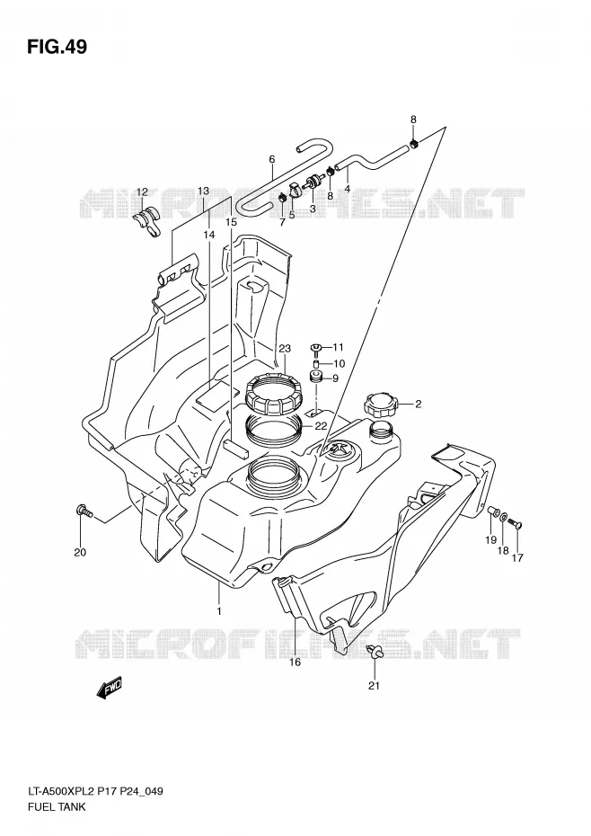 FUEL TANK Suzuki QUAD 500 KINGQUAD 2012  LT-A500XPL2(P17)