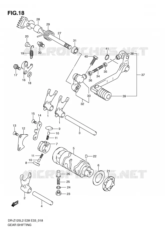 GEAR SHIFTING ASSY Suzuki MOTO 125 DR-Z 2012  DR-Z125LL2(E28)