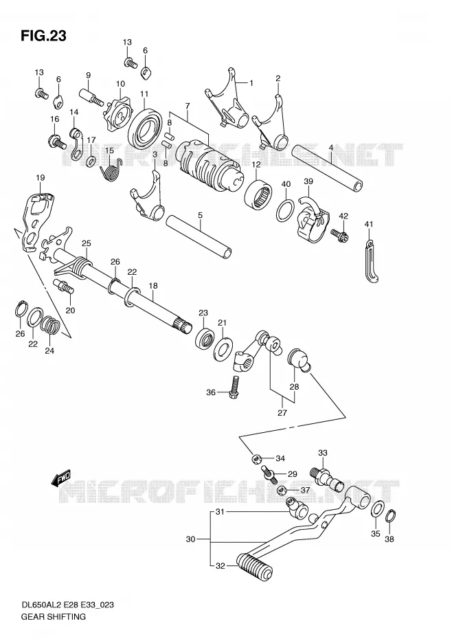 GEAR SHIFTING ASSY Suzuki MOTO 650 V-STROM 2012  DL650AL2(E28)