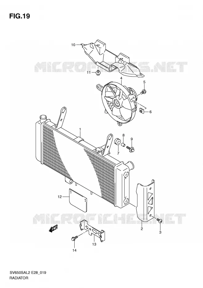 RADIATOR Suzuki MOTO 650 SV-S 2012  SV650SAL2(E28)