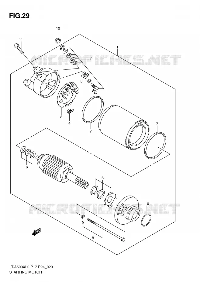 STARTER MOTOR Suzuki QUAD 500 KINGQUAD 2012  LT-A500XL2(P17)