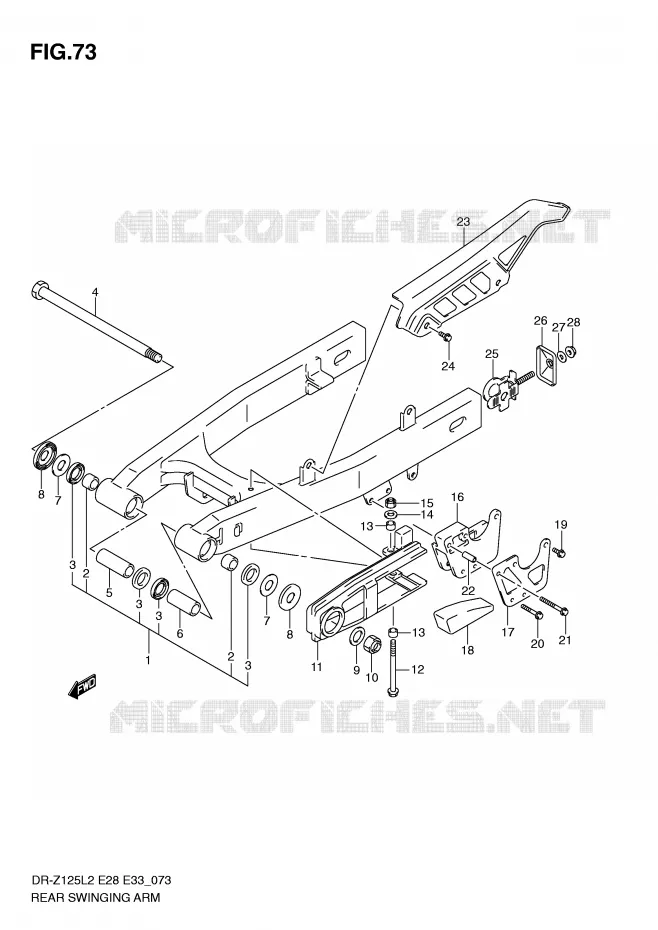 SWINGARM (DR-Z125LL2 E33) Suzuki MOTO 125 DR-Z 2012  DR-Z125L2(E28)