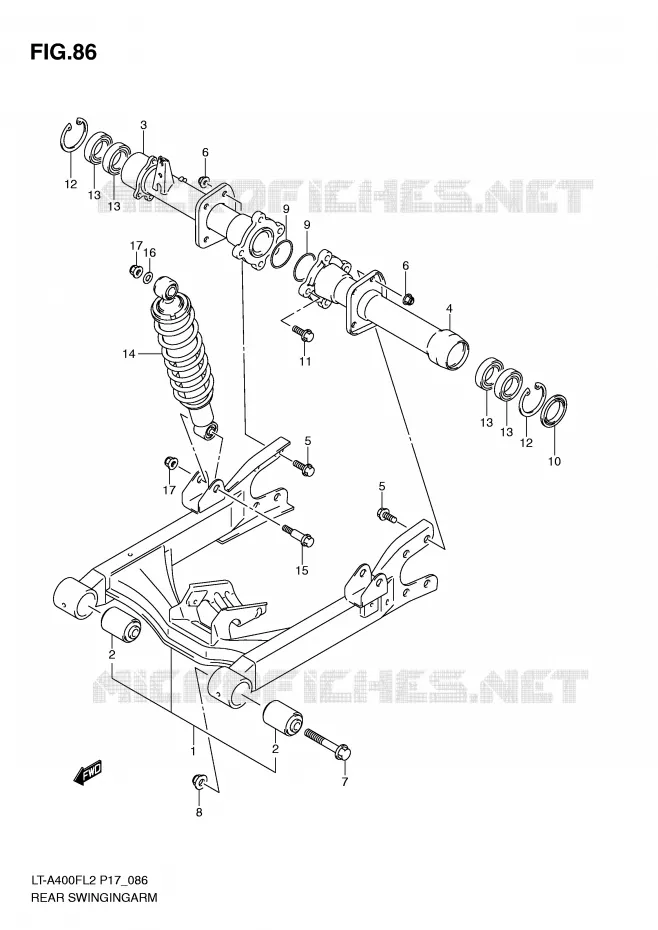 SWINGARM Suzuki QUAD 400 KINGQUAD 2012  LT-F400FL2(P17)