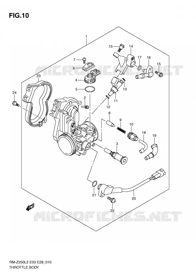 THROTTLE BODY Suzuki MOTO 250 RM-Z 2012  RM-Z250L2(E03)