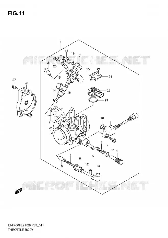 THROTTLE BODY Suzuki QUAD 400 KINGQUAD 2012  LT-F400FZL2(P28)