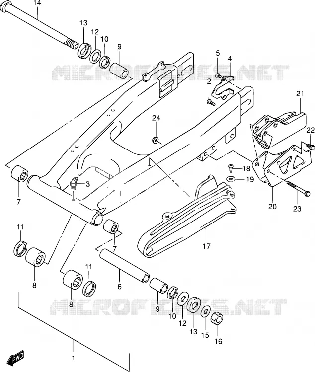 SWINGARM Suzuki MOTO 250 DR-Z 2003  DR-Z250 K3 (E03,E28,E33)
