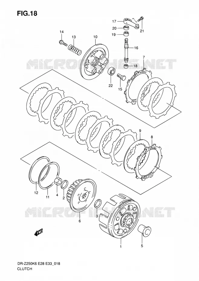CLUTCH Suzuki MOTO 250 DR-Z 2006  DR-Z250 K6 (E03,E28,E33)