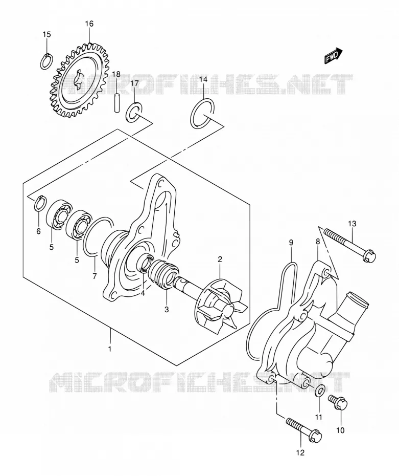 WATER PUMP Suzuki MOTO 400 DR-Z 2000  DR-Z400 Y (E03,E28,E33)