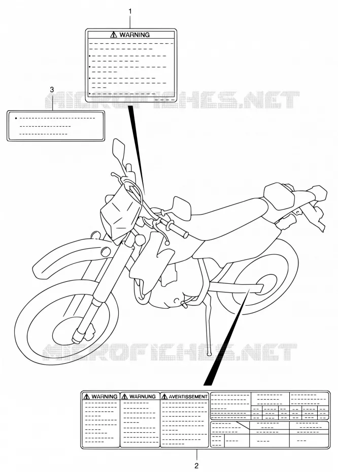 LABEL (MODELE K1) Suzuki MOTO 400 DR-Z 2001  DR-Z400EK1(E24)