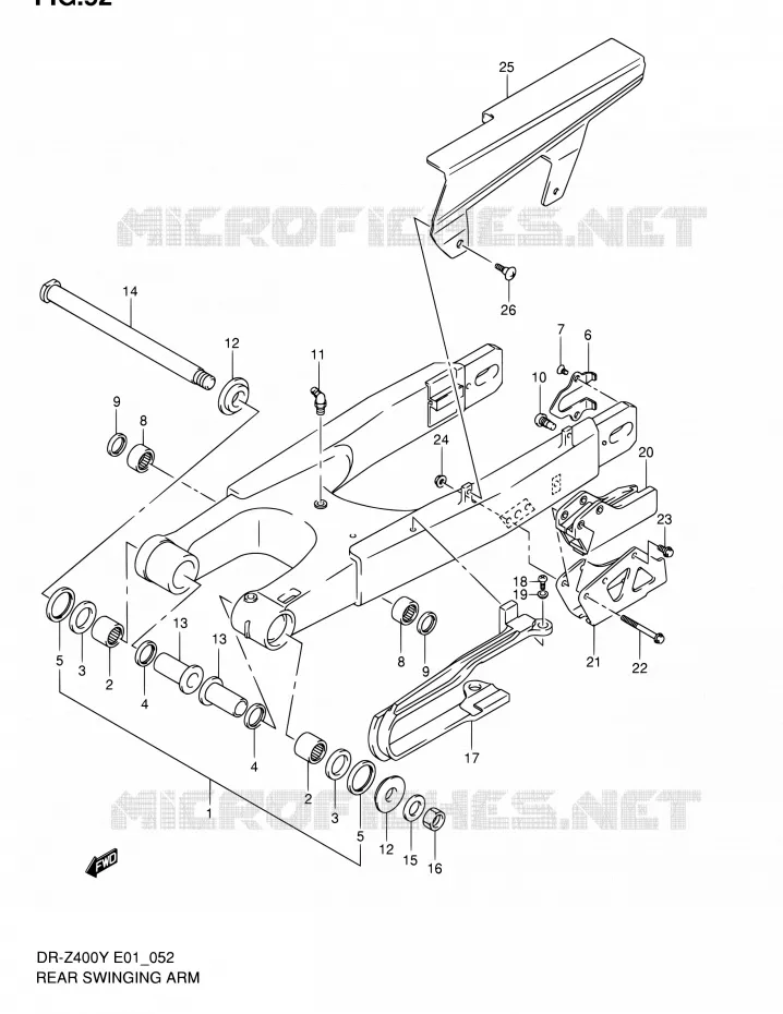 SWINGARM Suzuki MOTO 400 DR-Z 2001  DR-Z400EK1(E24)