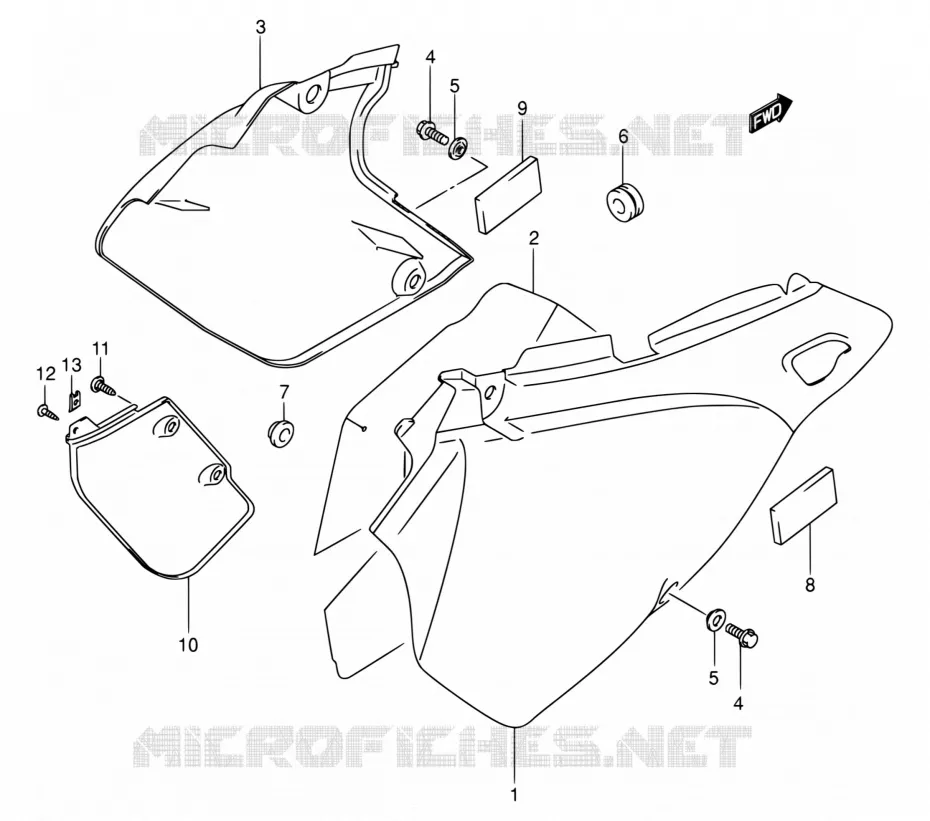 FAIRING  (MODELE K3/K4) Suzuki MOTO 400 DR-Z 2003  DR-Z400EK3(E24)
