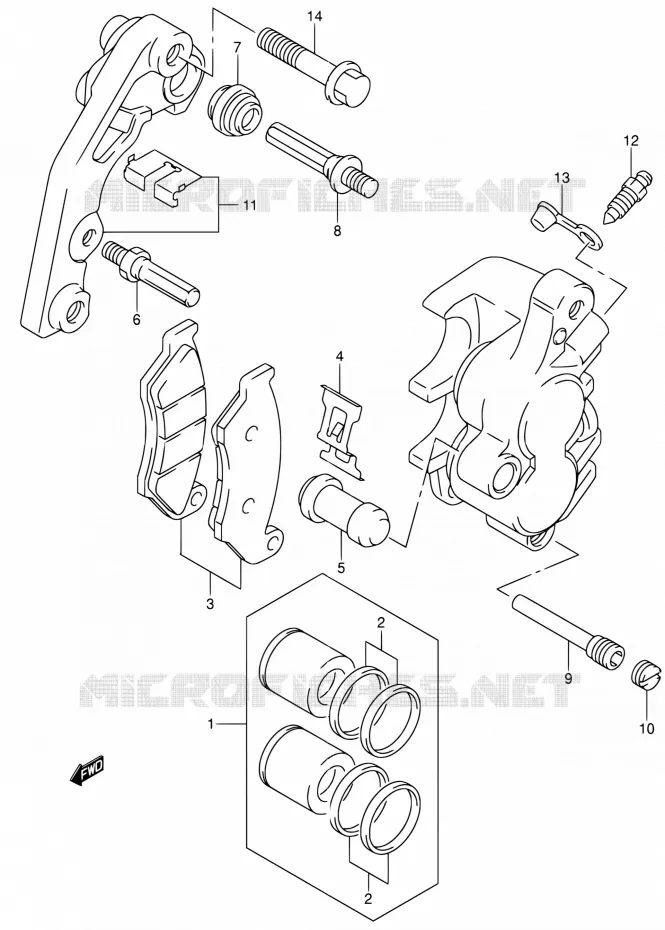 FRONT CALIPER Suzuki MOTO 400 DR-Z 2003  DR-Z400EK3(E24)