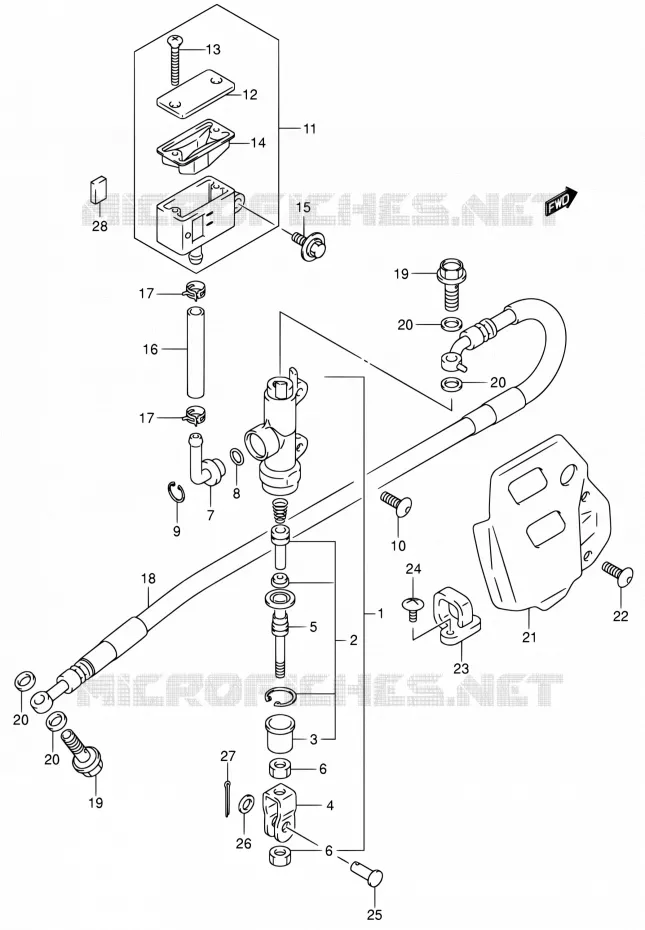 REAR BRAKE MASTER CYLINDER Suzuki MOTO 400 DR-Z 2003  DR-Z400EK3(E24)