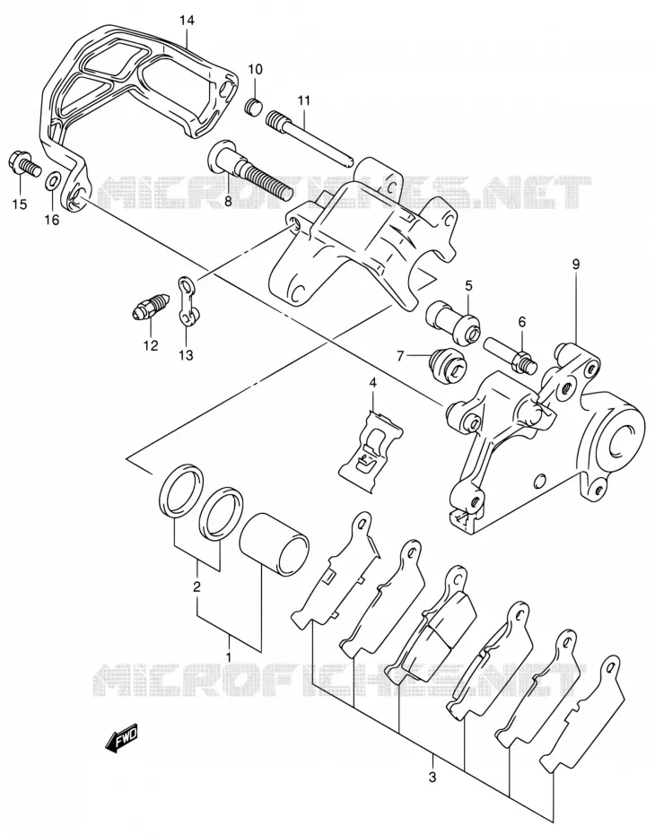 REAR CALIPER Suzuki MOTO 400 DR-Z 2003  DR-Z400EK3(E24)