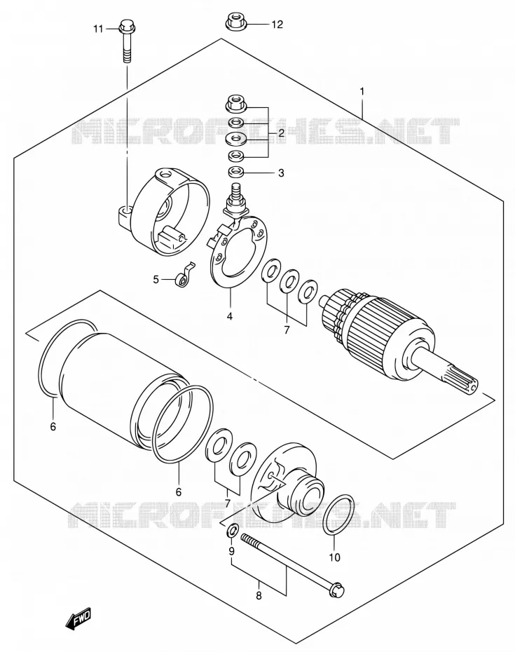 STARTER MOTOR (DR-Z400EY/EK1/EK2/EK3/EK4) Suzuki MOTO 400 DR-Z 2003  DR-Z400EK3(E24)
