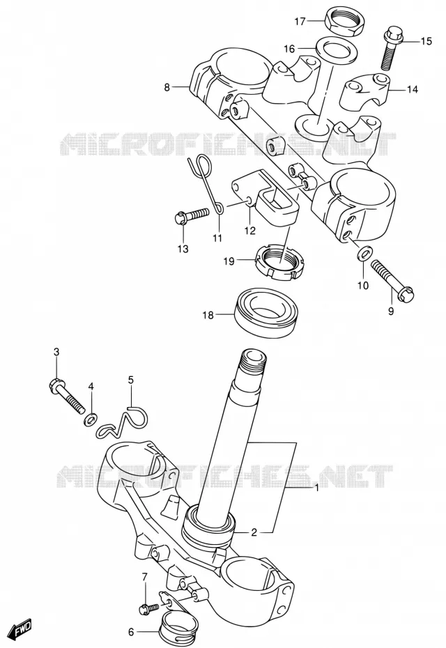 STEERING STEM (VOIR NOTE) Suzuki MOTO 400 DR-Z 2003  DR-Z400EK3(E24)