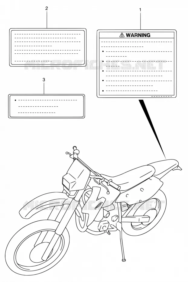 LABEL (MODELE K4) Suzuki MOTO 400 DR-Z 2004  DR-Z400E K4 (E03,E28,E33)
