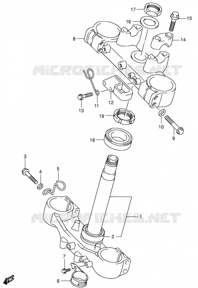 STEERING STEM (VOIR NOTE) Suzuki MOTO 400 DR-Z 2004  DR-Z400EK4(E24)