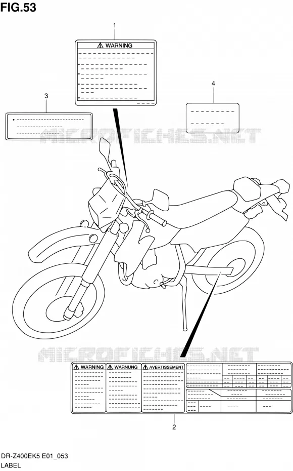 LABEL Suzuki MOTO 400 DR-Z 2005  DR-Z400EK5(E24)
