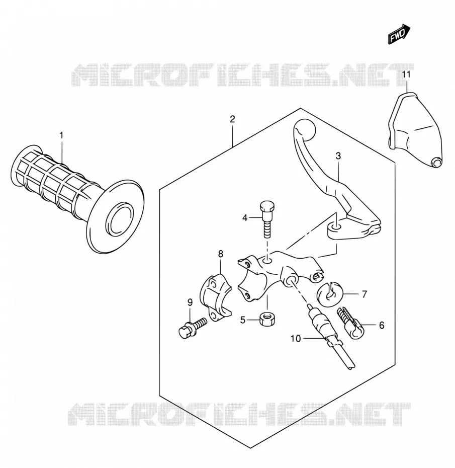 LEFT LEVER - HANDGRIP Suzuki MOTO 400 DR-Z 2006  DR-Z400E K6 (E03,E28,E33)