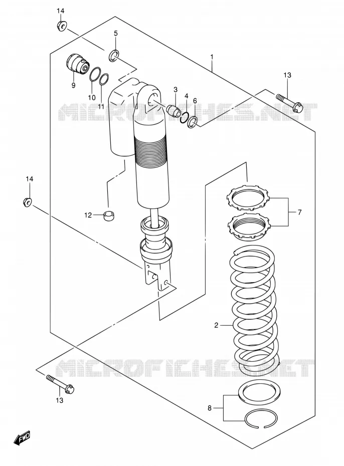 REAR DAMPER Suzuki MOTO 400 DR-Z 2006  DR-Z400E K6 (E03,E28,E33)