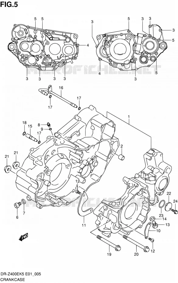 CRACKCASE COVER Suzuki MOTO 400 DR-Z 2006  DR-Z400EK6(E24)