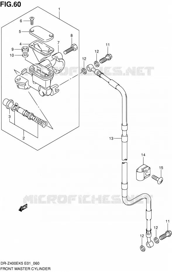 FR. MASTER CYLINDER (E01,P37) Suzuki MOTO 400 DR-Z 2006  DR-Z400EK6(E24)